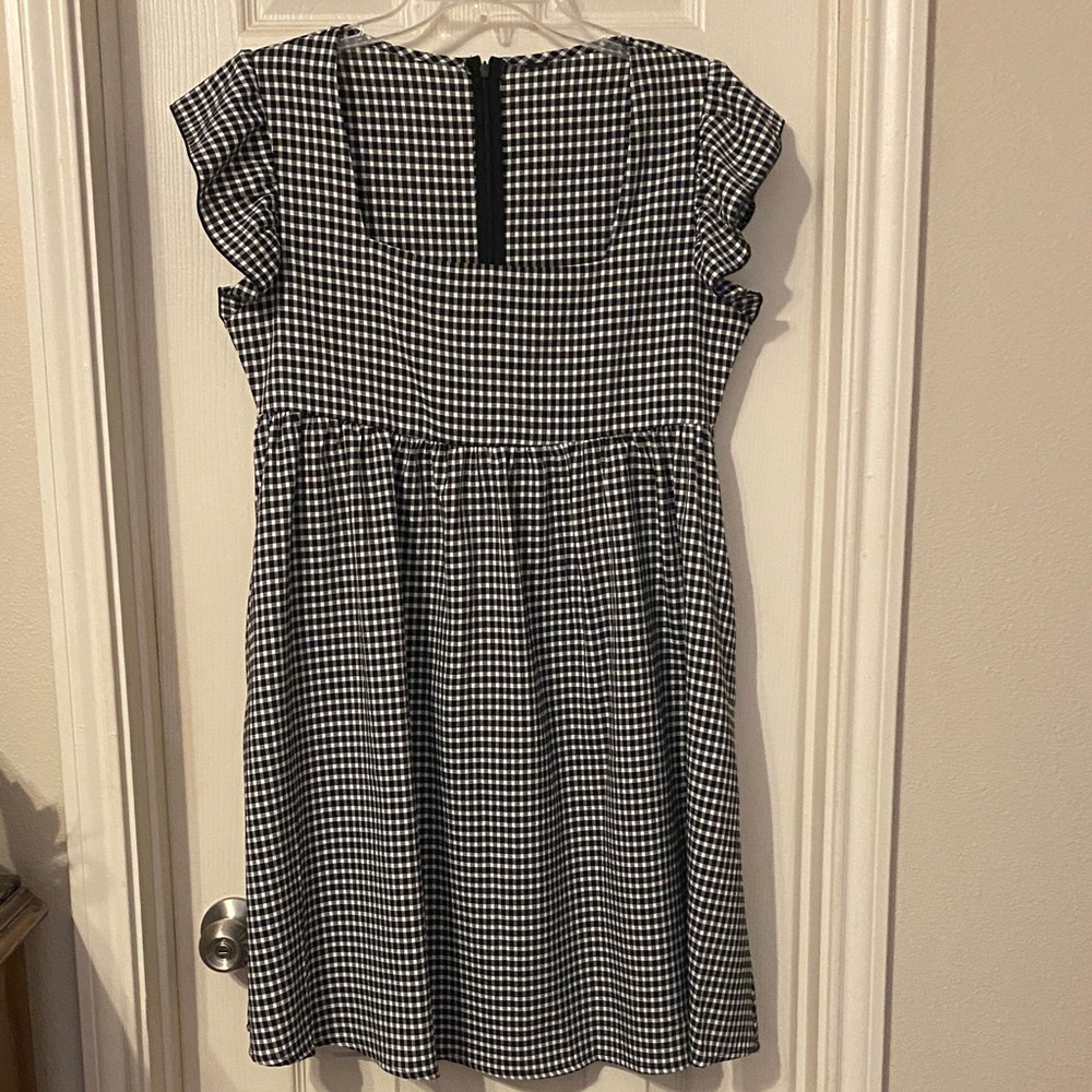 Black and White Checkered Kids Dress